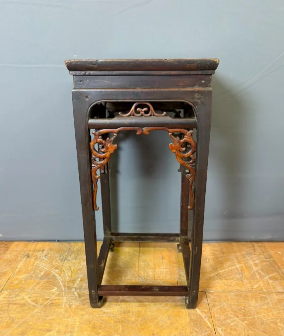 Chinese Sellette In Lacquered Wood, Late 19th Century