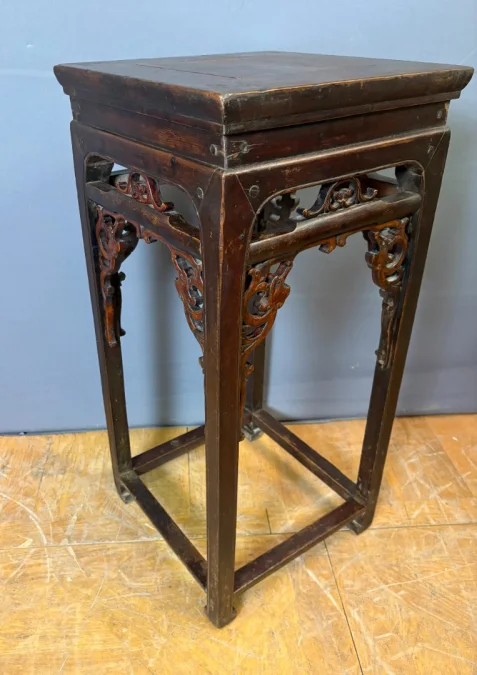 Chinese Sellette In Lacquered Wood, Late 19th Century
