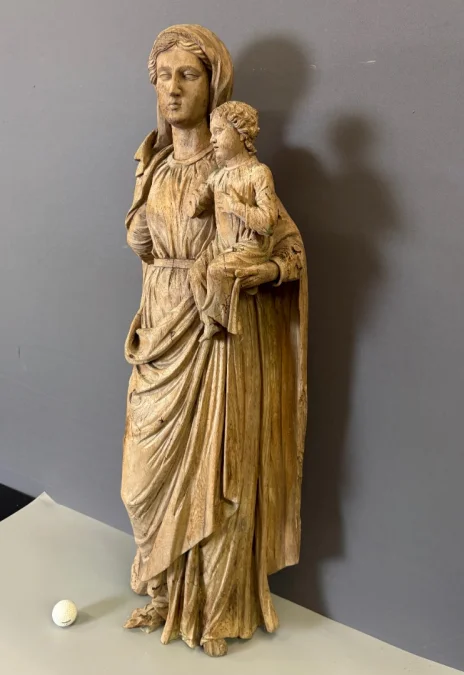 Virgin And Child In Carved Wood, Late 18th Century