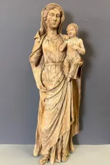 Virgin And Child In Carved Wood, Late 18th Century