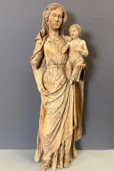 Virgin And Child In Carved Wood, Late 18th Century