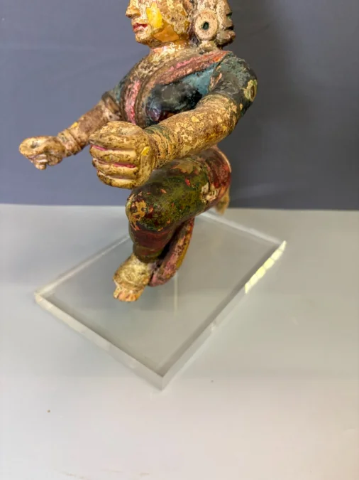 Radjasthan Polychrome Wooden Sculpture Late 19th Century