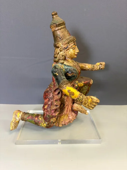 Radjasthan Polychrome Wooden Sculpture Late 19th Century