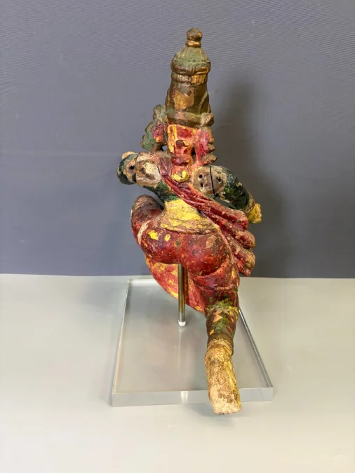 Radjasthan Polychrome Wooden Sculpture Late 19th Century