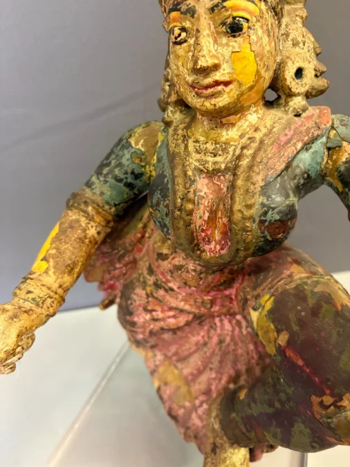 Radjasthan Polychrome Wooden Sculpture Late 19th Century