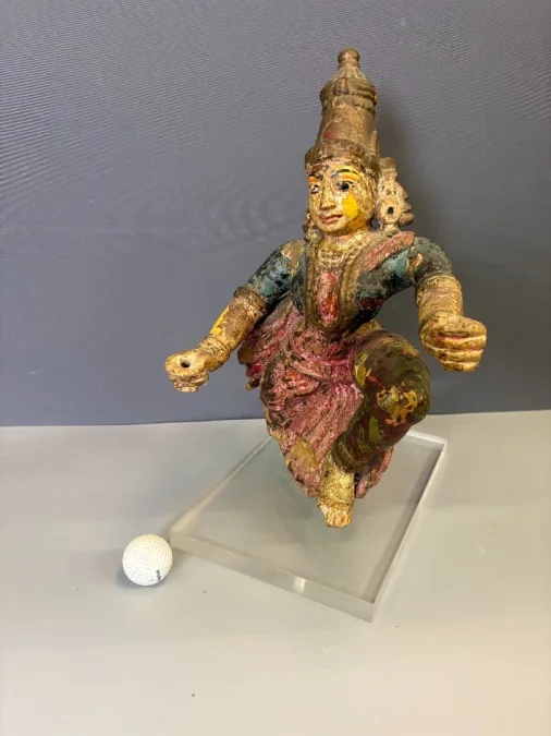 Radjasthan Polychrome Wooden Sculpture Late 19th Century