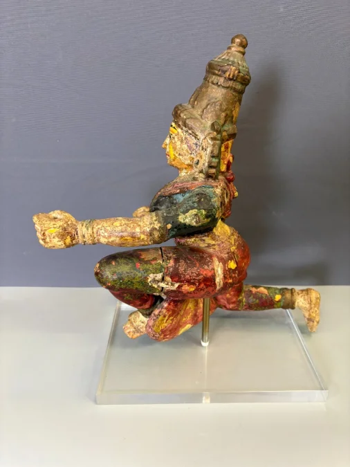 Radjasthan Polychrome Wooden Sculpture Late 19th Century
