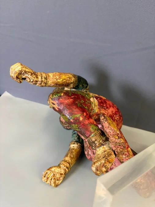 Radjasthan Polychrome Wooden Sculpture Late 19th Century