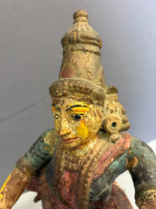 Radjasthan Polychrome Wooden Sculpture Late 19th Century