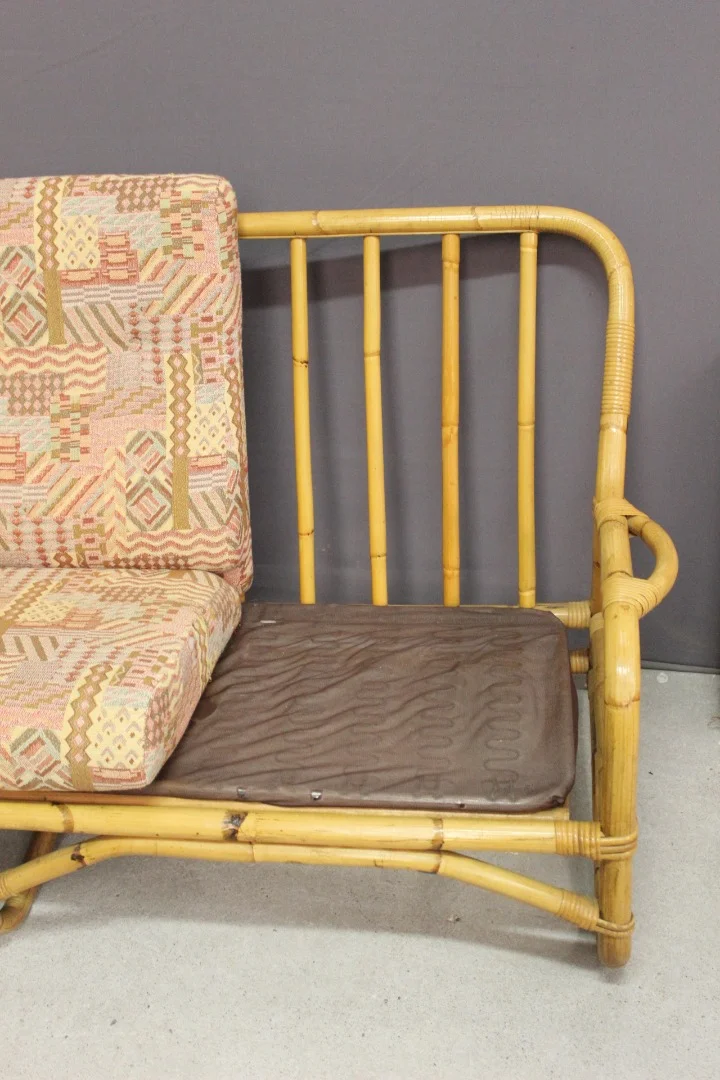 Dreiteiliges Rattan-Sofa, circa 1970