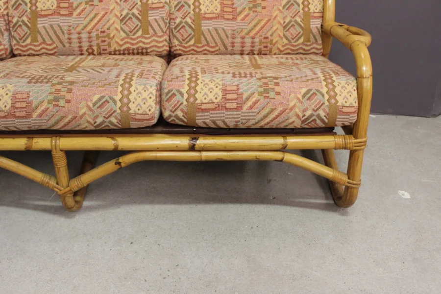 Three-seater Rattan Sofa Circa 1970