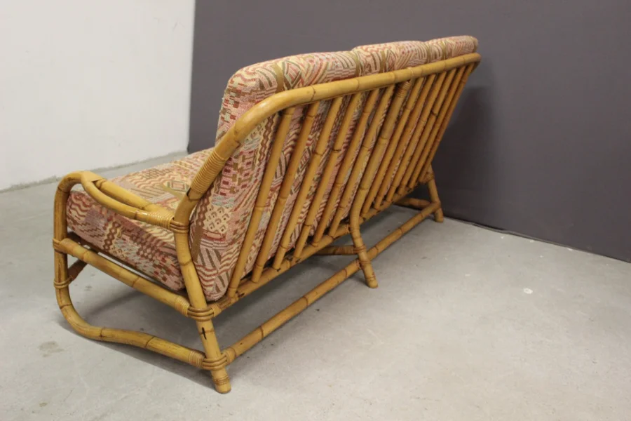 Three-seater Rattan Sofa Circa 1970