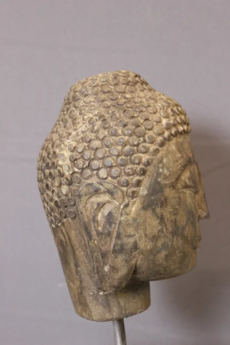 Tête de Bouddha en Pierre XIX