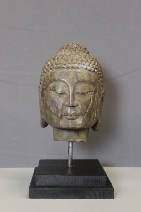 Tête de Bouddha en Pierre XIX