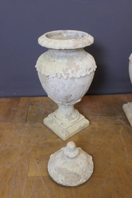 Pair Of Covered Garden Vases , XIXe