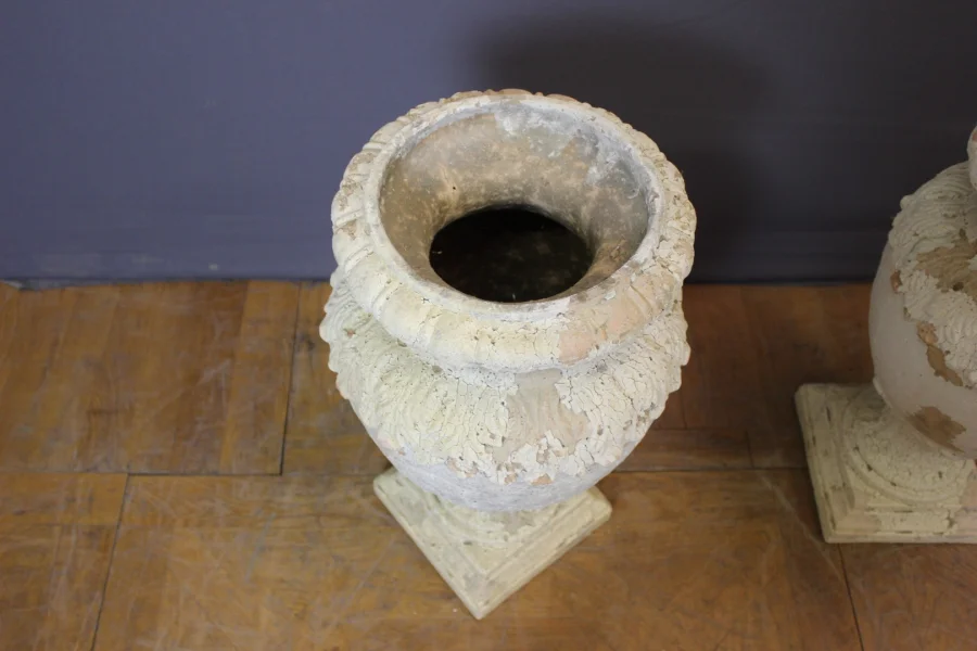 Pair Of Covered Garden Vases , XIXe