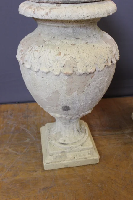Pair Of Covered Garden Vases , XIXe
