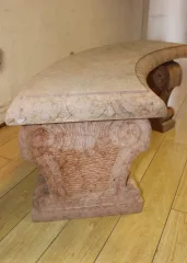 Paire de Bancs de Jardin en Marbre Rose Perlino XX