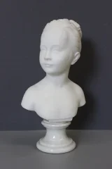 Bust of a Young Woman, Marie Louise Brongniart, in Carrara Marble, circa 1900