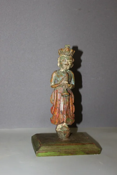 Pair Of Polychrome Wood Sculptures , North India XIX