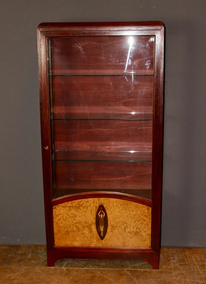 Marquetry Art Deco Display Case Circa 1925