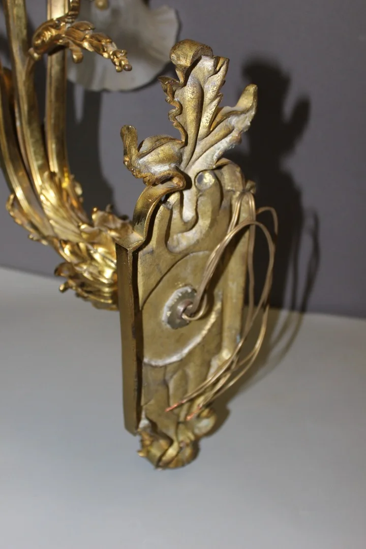 Paire d'appliques Napoléon III en Bronze Doré