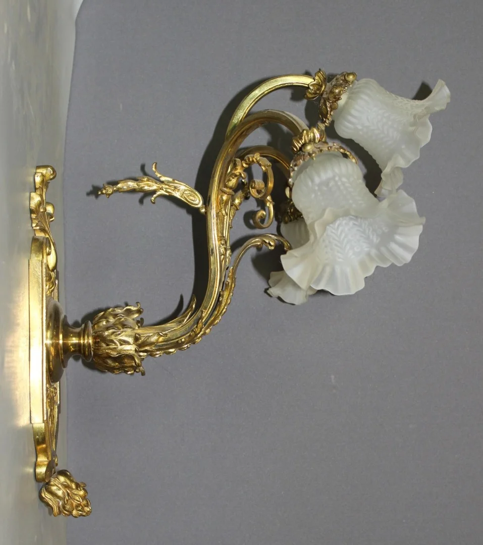 Paire d'appliques Napoléon III en Bronze Doré