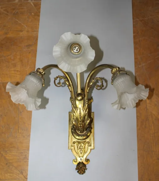 Paire d'appliques Napoléon III en Bronze Doré