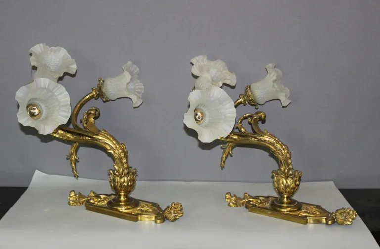 Paire d'appliques Napoléon III en Bronze Doré