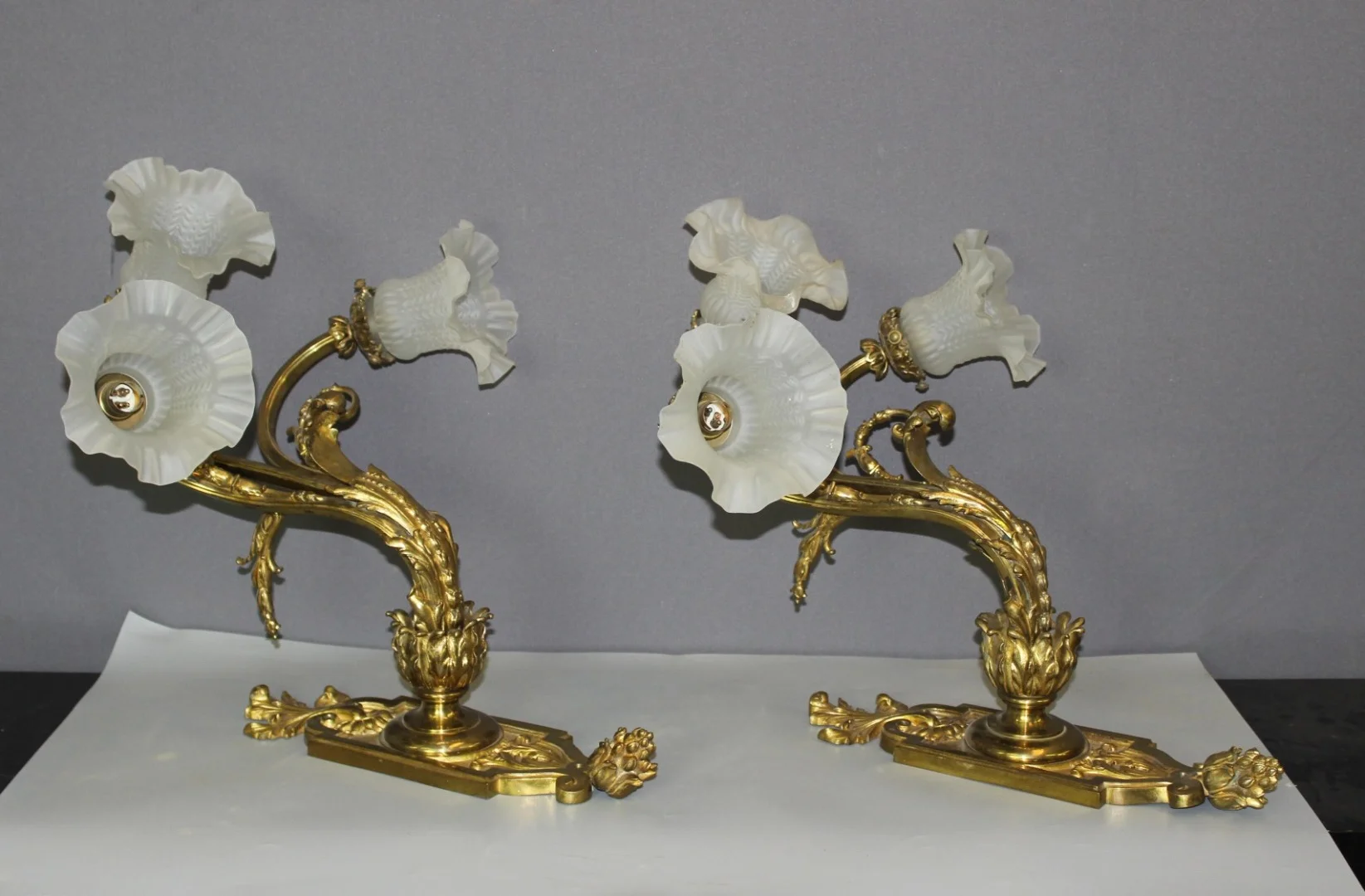 Paire d'appliques Napoléon III en Bronze Doré