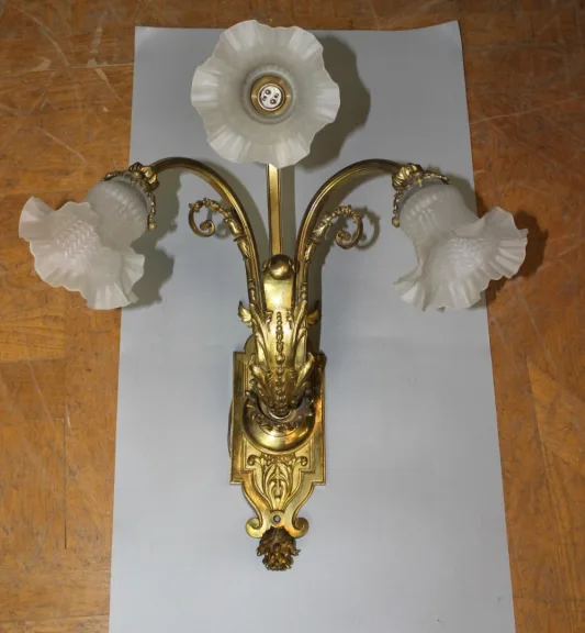Paire d'appliques Napoléon III en Bronze Doré