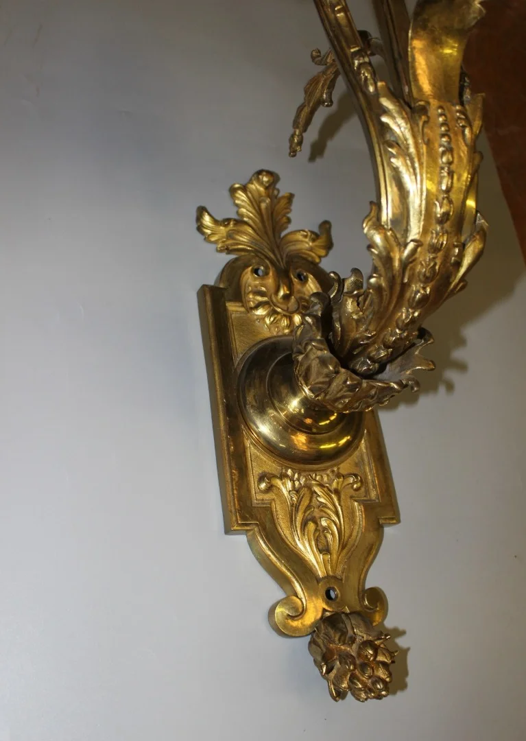 Paire d'appliques Napoléon III en Bronze Doré