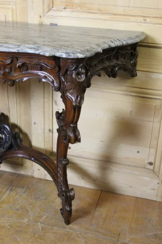 Large Louis XV-Style Walnut Console Table, 19th Century — Very good condition