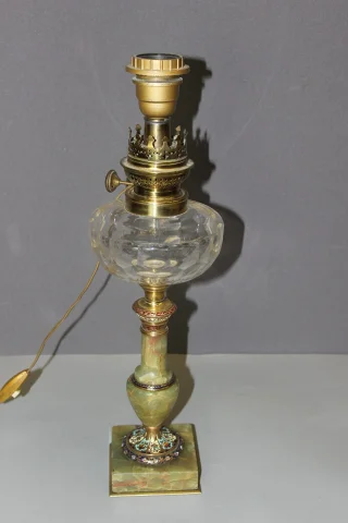 Napoleon III Onyx and Cloisonné Enamel Oil Lamp — Very good condition