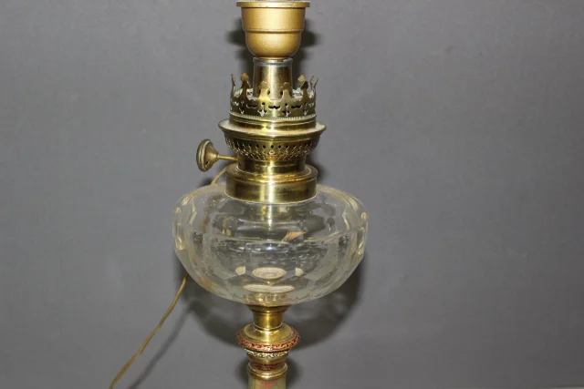 Napoleon III Onyx and Cloisonné Enamel Oil Lamp — Very good condition