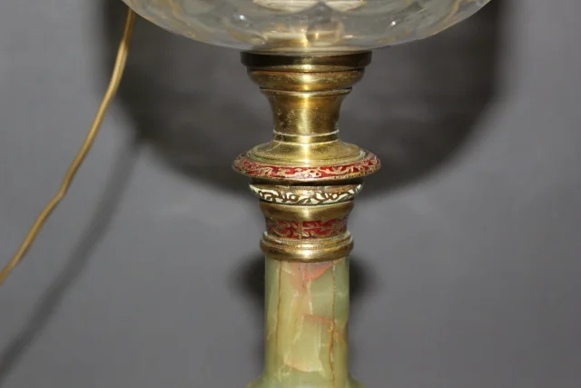 Napoleon III Onyx and Cloisonné Enamel Oil Lamp — Very good condition