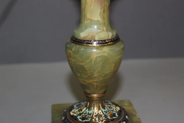 Napoleon III Onyx and Cloisonné Enamel Oil Lamp — Very good condition