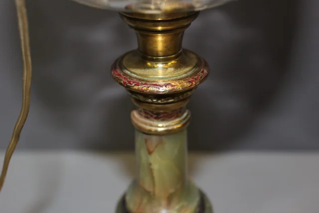 Napoleon III Onyx and Cloisonné Enamel Oil Lamp — Very good condition