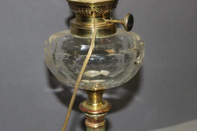 Napoleon III Onyx and Cloisonné Enamel Oil Lamp — Very good condition