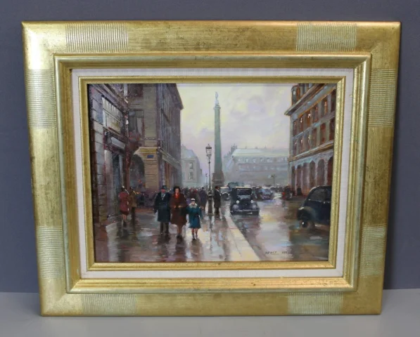 Oil on canvas "View of Paris" by Denis Skachrov, 20th century — Excellent condition