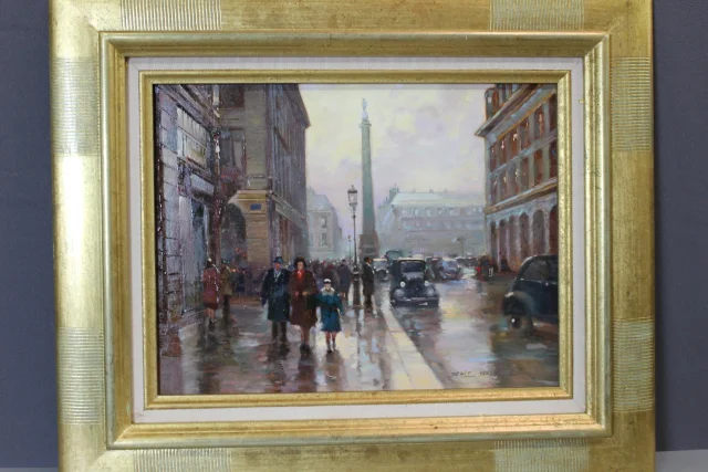 Oil on canvas "View of Paris" by Denis Skachrov, 20th century — Excellent condition