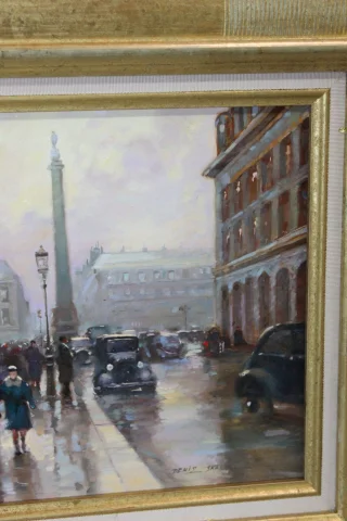 Oil on canvas "View of Paris" by Denis Skachrov, 20th century — Excellent condition