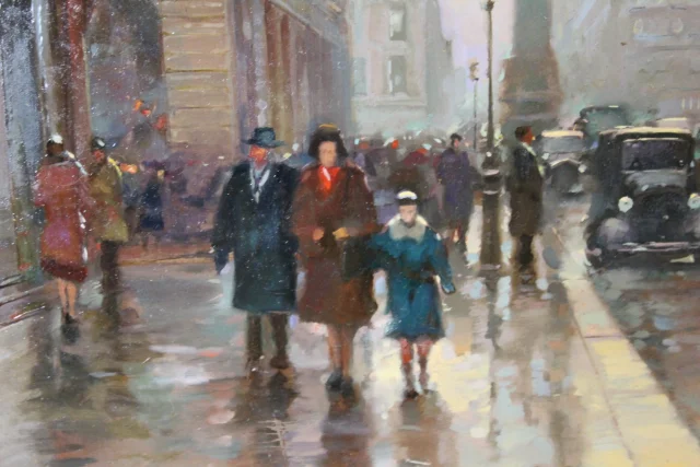 Oil on canvas "View of Paris" by Denis Skachrov, 20th century — Excellent condition