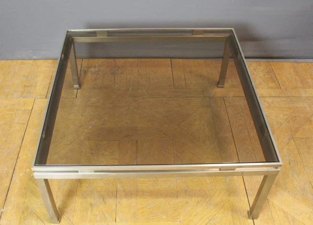 Square coffee table by Guy Lefèvre for Maison Jansen, circa 1970 — Very good condition