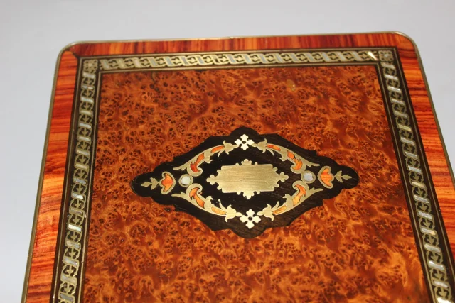Napoléon III marqueterie juwelenkistje, laat 19e eeuw — Zeer goede staat