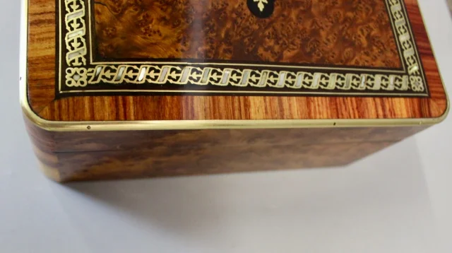 Napoléon III marqueterie juwelenkistje, laat 19e eeuw — Zeer goede staat