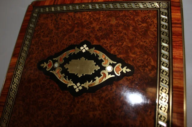Napoléon III marqueterie juwelenkistje, laat 19e eeuw — Zeer goede staat
