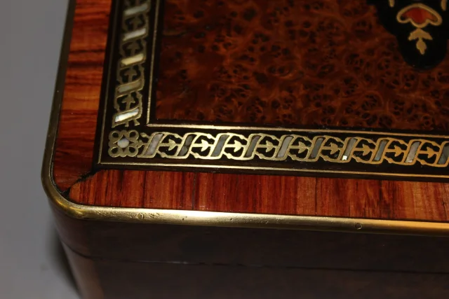 Napoléon III marqueterie juwelenkistje, laat 19e eeuw — Zeer goede staat