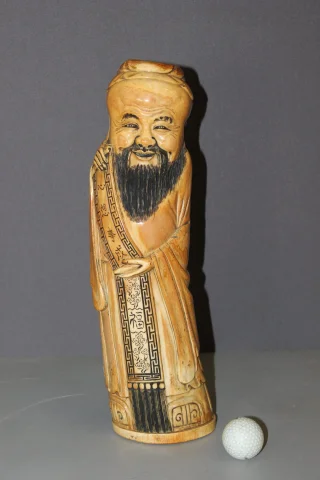 Chinesischer Weiser aus Mammutelfenbein von Shao Lao, 41 cm — Sehr guter Zustand