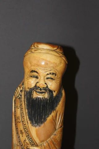 Chinesischer Weiser aus Mammutelfenbein von Shao Lao, 41 cm — Sehr guter Zustand